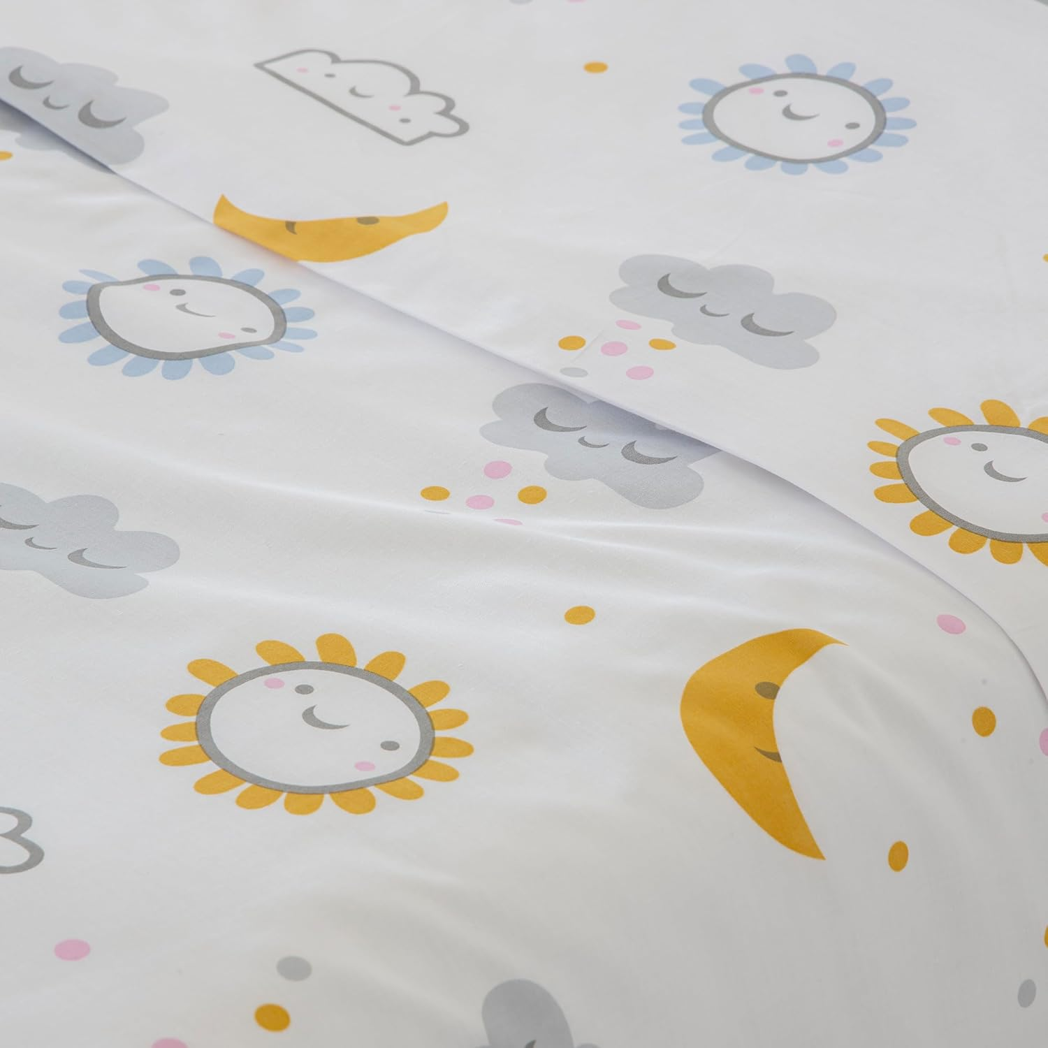 COTTON Artean Diver Children/Teenagers Duvet Cover Set 105 X 190/200 Cm 50% Cotton 50% Polyester Bedding Set - Flat Sheet, 1 Pillowcase and Fitted Sheet, Grey and Mustard image number 1