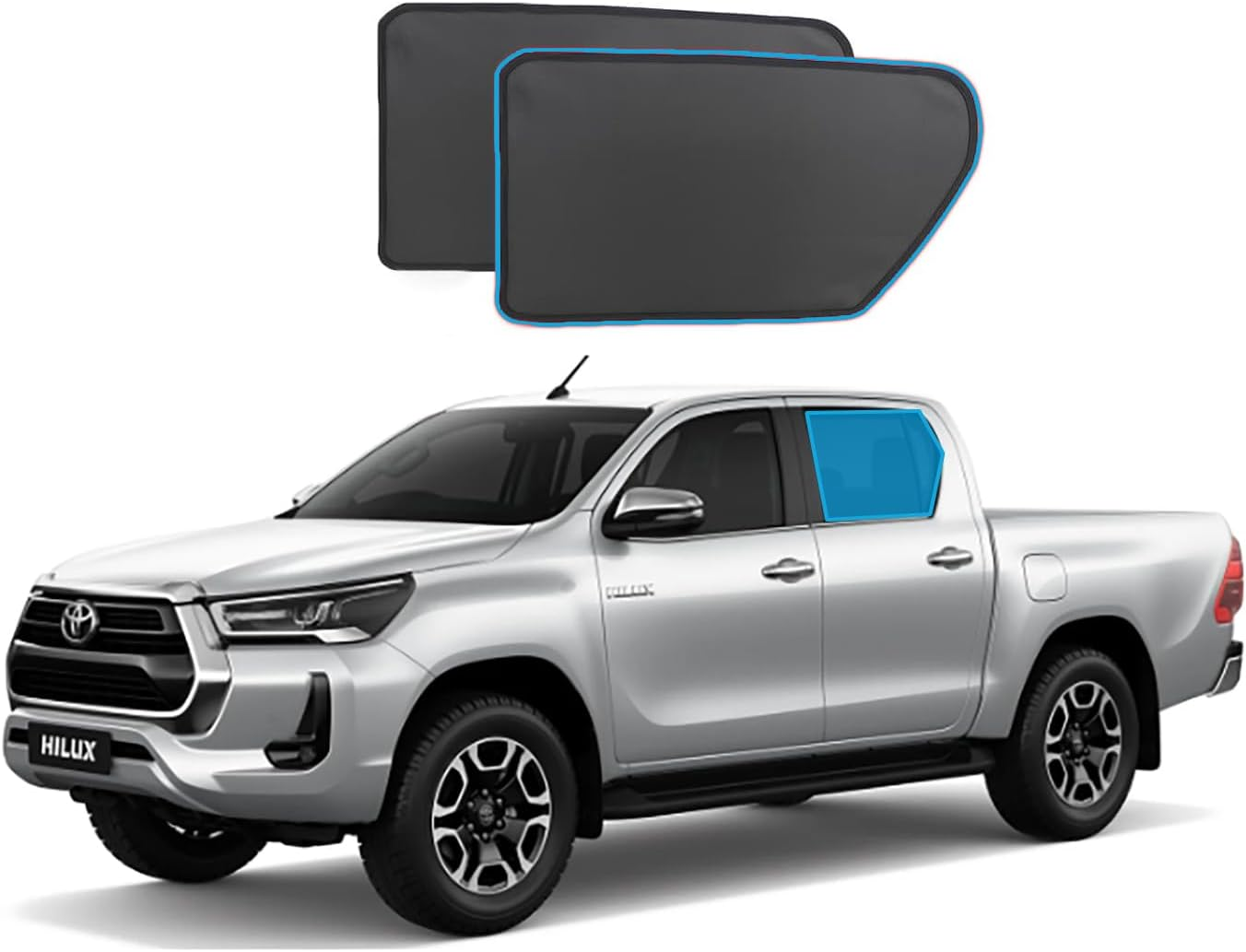 OTTO SHADES Custom Mesh Sunshade for Toyota HILUX SR5 Double CAB 2015-2025, Side, Rear & Port Windows Sun Blind for Baby Protection, Uv/Heat Reduction,Privacy Shield image number 6