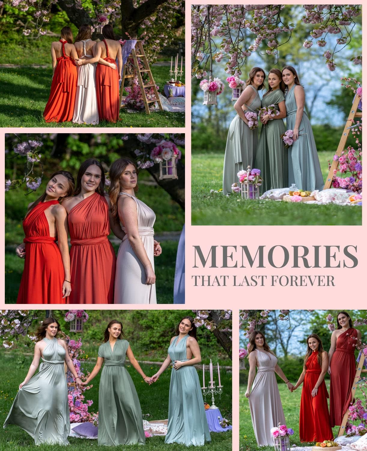 Infinity Dress - Convertible Multiway Maxi Long Transformer Gown Dress - Bridesmaid Bridal Party Wedding - Strap Wrap image number 2