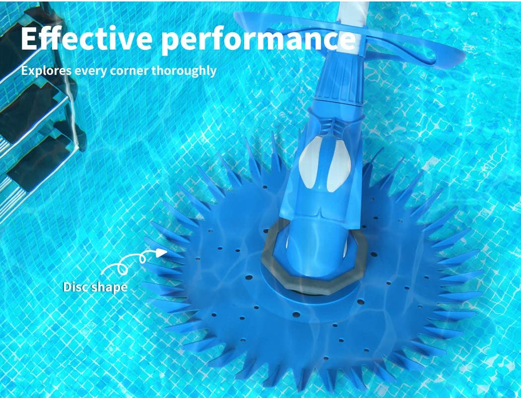 Swimming Pool Cleaner Automatic Sweeper Vacuum Suction Cleaner, Floor Wall Climb Vacuum Hose 10M Suction Summer Easy to Use Efficient Cleaning Low Maintenance User-Friendly (83 X 43.5 X 18Cm, Blue) image number 1