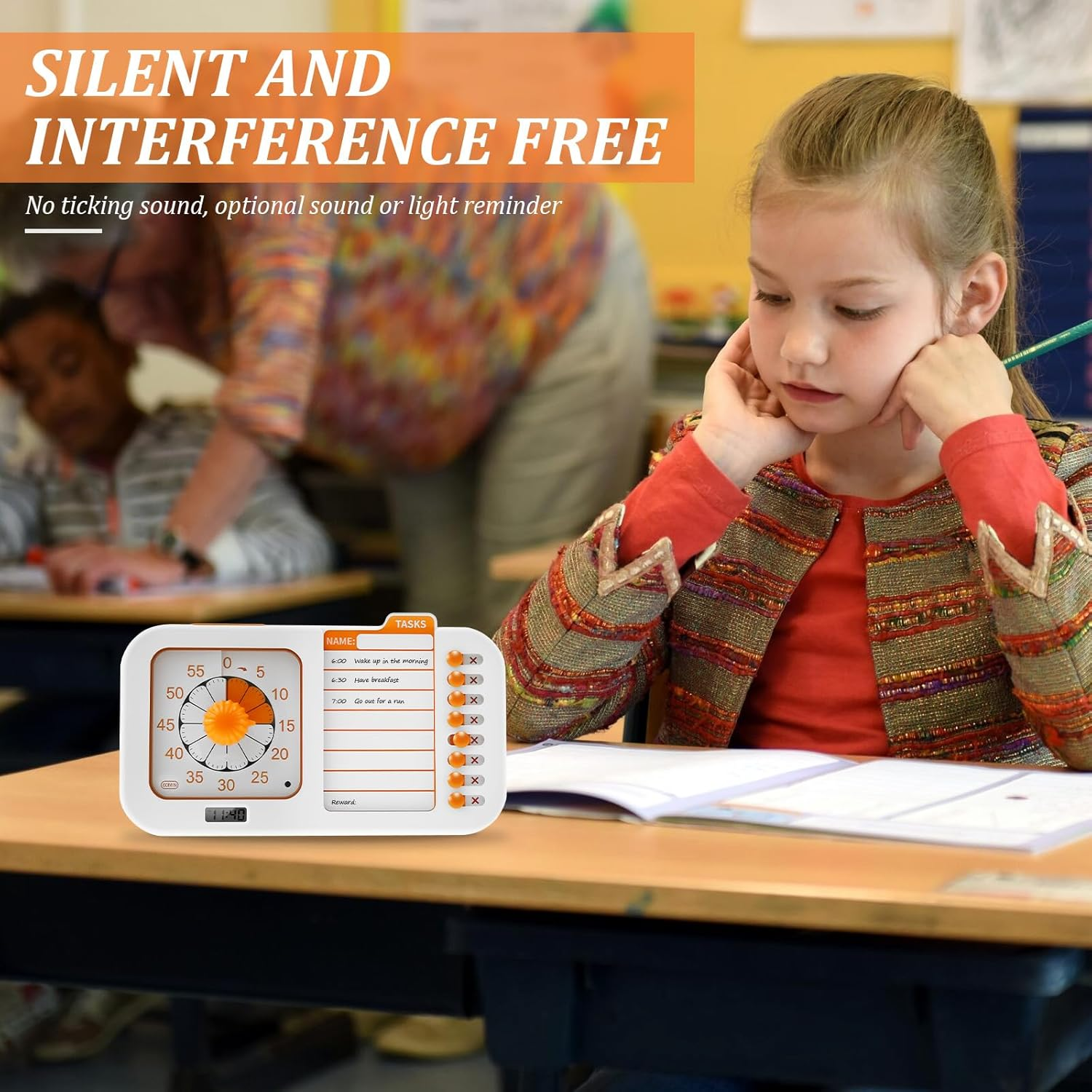 3 in 1 Visual ADHD Timer for Kids & Adults with Planning Board, Task Timer, Chore Chart & Erasable Pen, Visual Schedule Planner for Classroom, Homeschool Supplies, Home, School image number 4