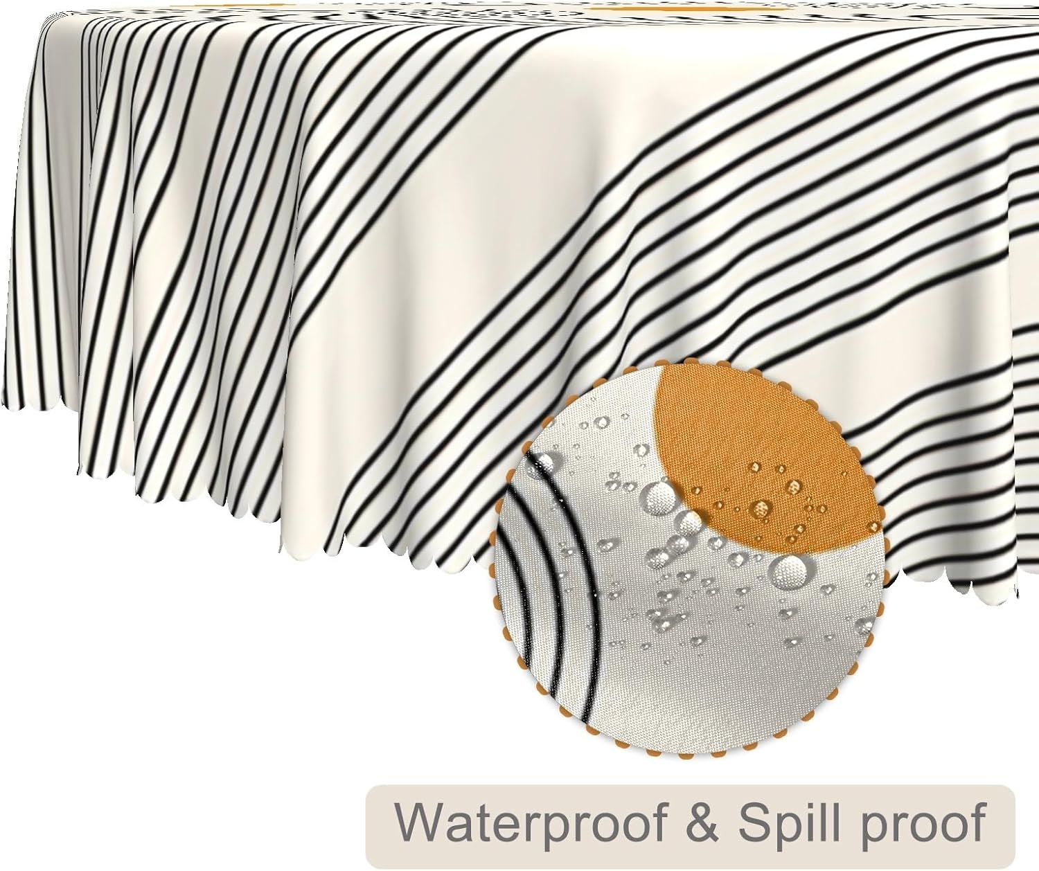 Boho Mid Century round Tablecloth 48 Inch Minimalist Abstract Arch Simple Sun Modern Art Table Cloth Washable and Reusable Fabric Table Cover for Kitchen Dining Room Indoor Outdoor Party Decor