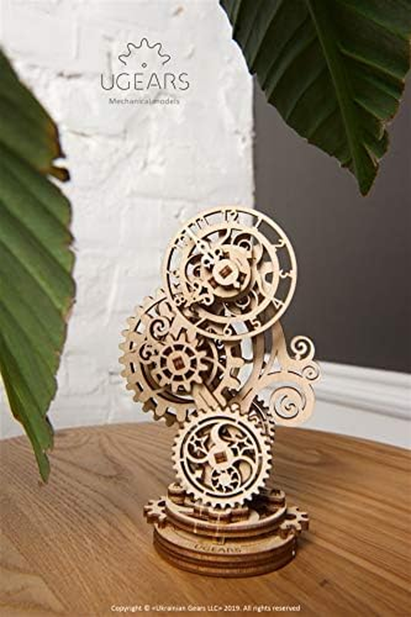 Steampunk Clock Ugears 3D Mechanical Model, Self-Assembling DIY Craft Set, Wooden Box School Project image number 3