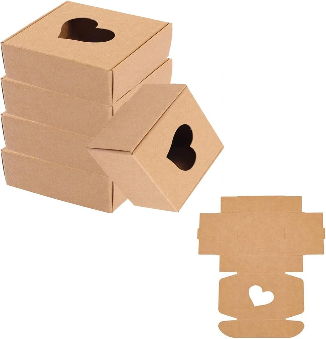 40-Pack Handmade Soap Boxes, Homemade Soap Packaging, Vintage, Kraft Paper，With Lids Boxes image number 6