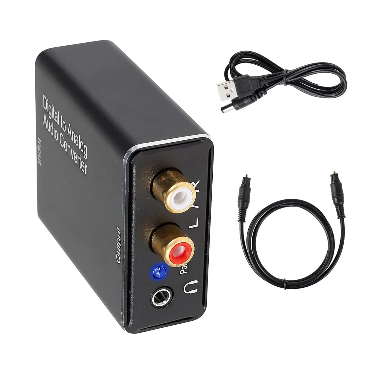 Digital to Analog Audio Converter Optical Coaxial Input to Stereo RCA & 3.5MM Audio Output for TV HD DVD AV Amplifier