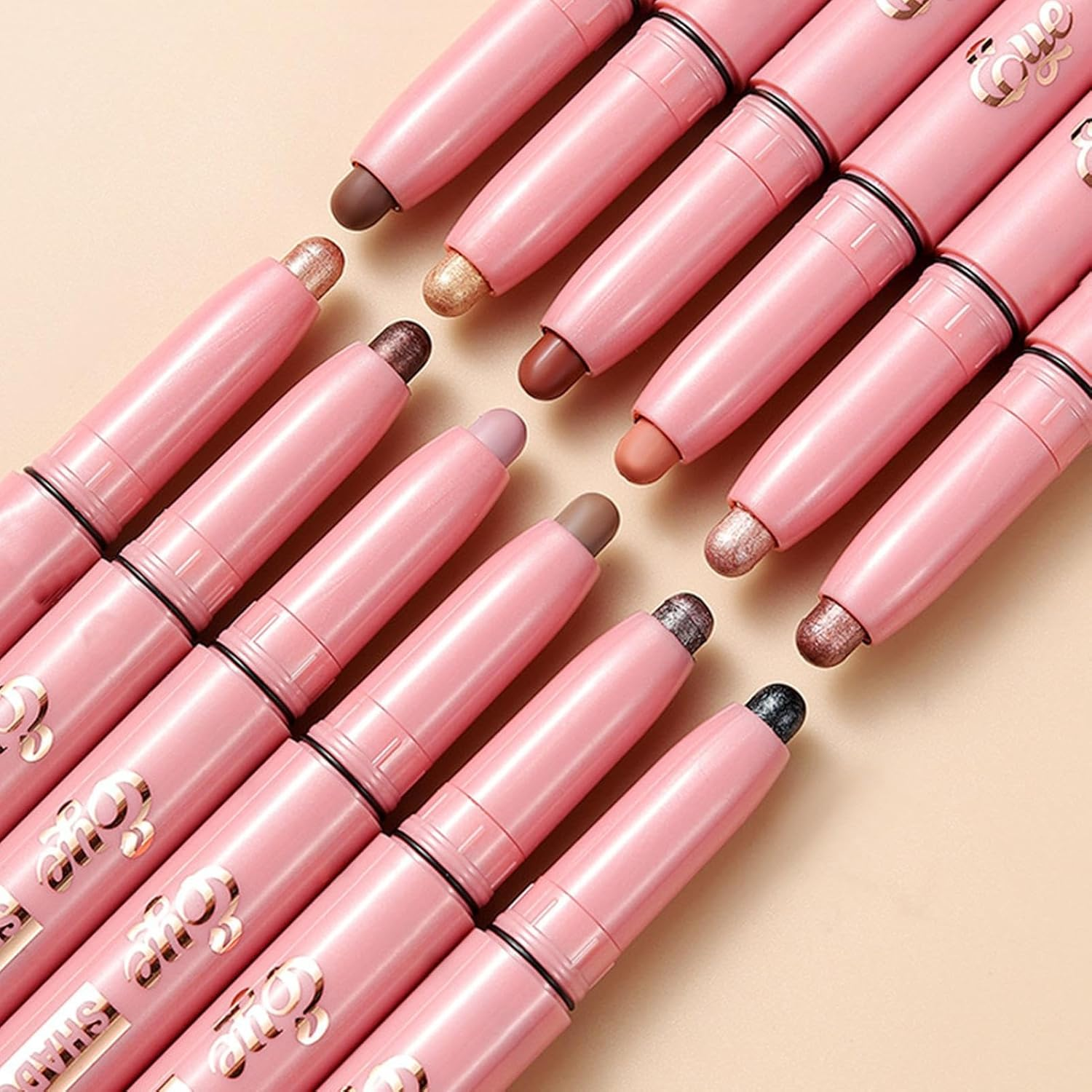 Cream Eyeshadow Shimmer Stick,Brightener Eyeshadow Pencil Crayon | Smudgeproof Eye Shadow Make up Pencil for Women Friends Family Coworkers Daughters image number 3