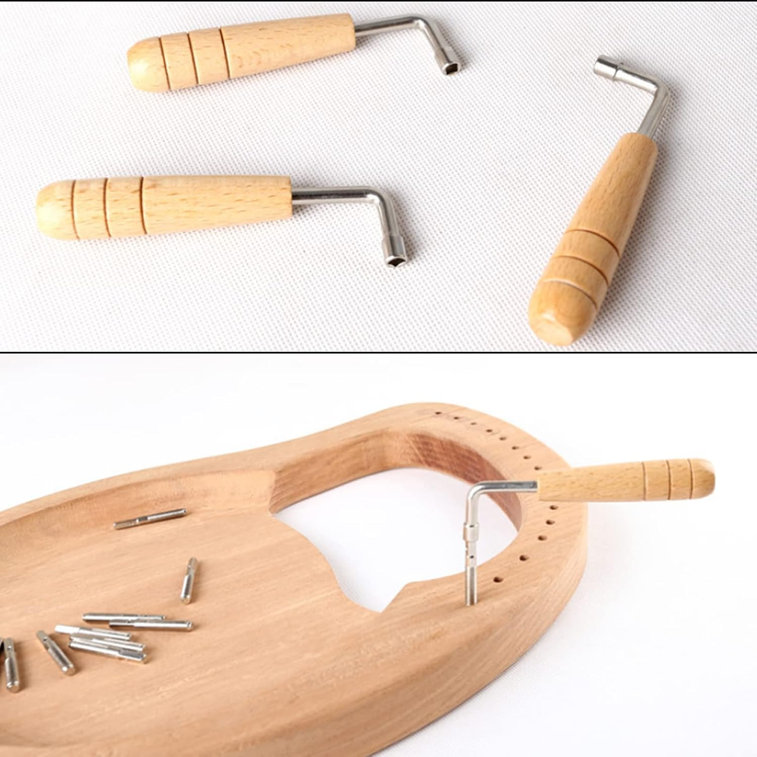 Cheerock Universal L-Shape Tuning Wrench for Lyre Harp & Other Small Stringed Instruments - Easy & Precise Tuning - String Nails + Tuning Wrench image number 3