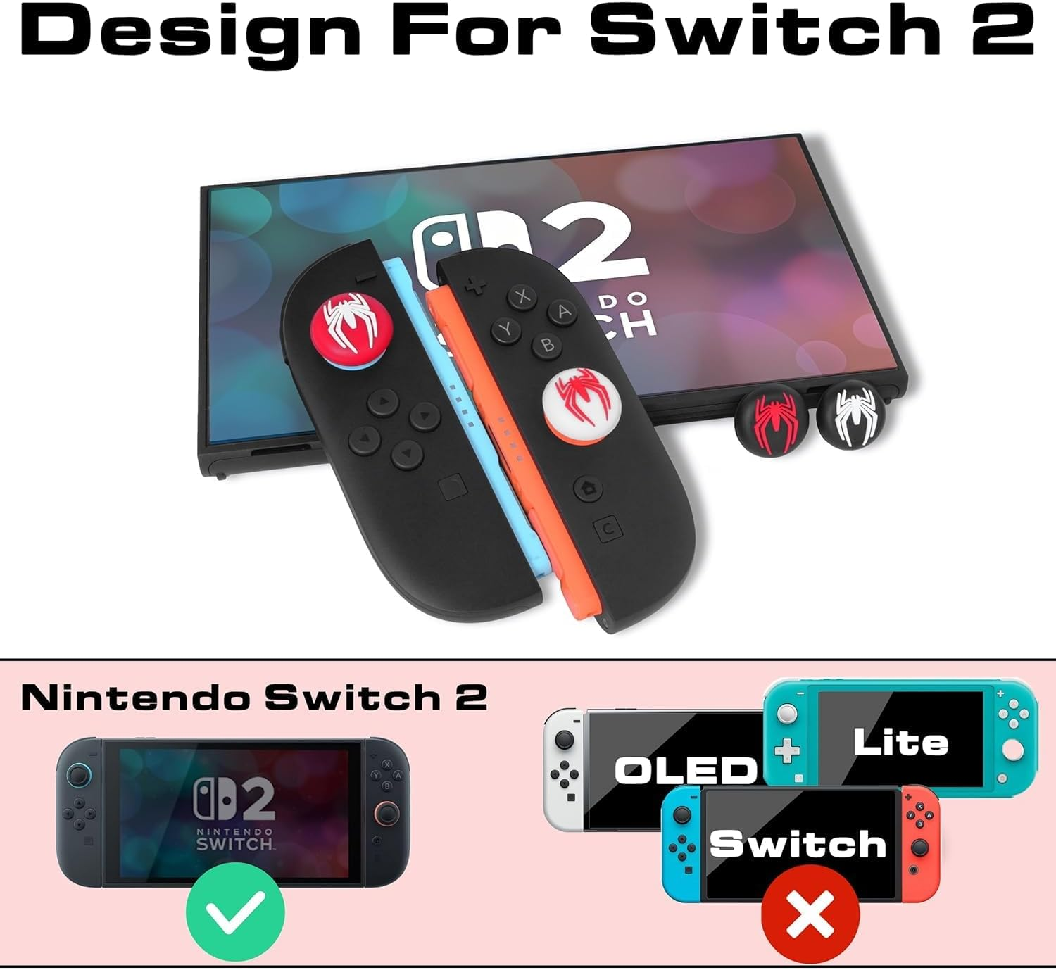 Cute Thumb Grip Caps Compatible with Switch 2, Silicone Joystick Grip Caps for Switch 2025/ Ps5/Ps4/Xbox Series X/S, Xbox One, 4Pcs image number 5