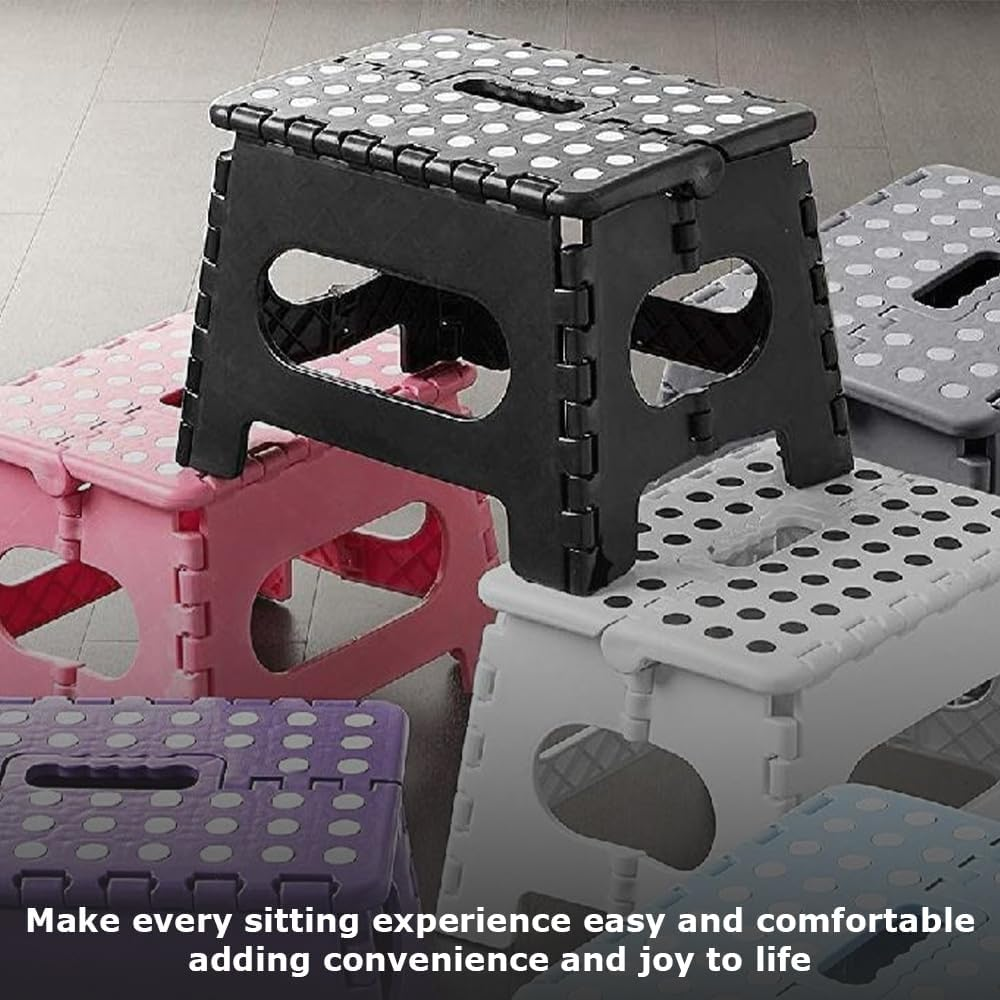 Foldable Plastic Step Stool, Compact Folding Chair, Durable Footrest Stool, Lightweight Collapsible Design Saves Space When Folded for Indoor/Outdoor Use image number 5