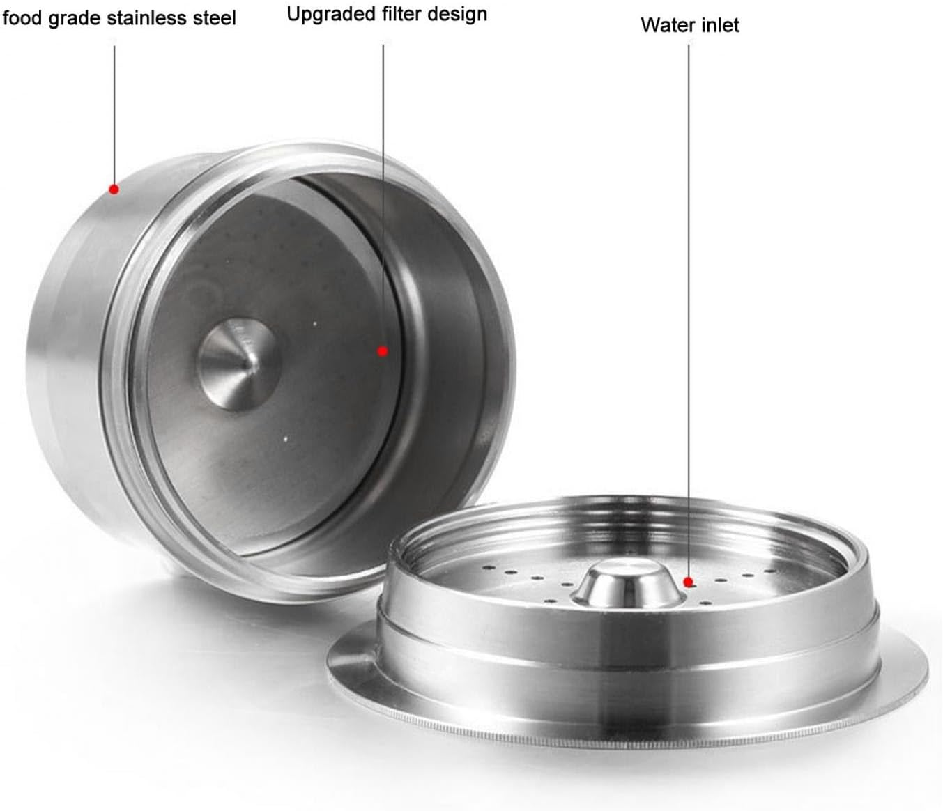 Stainless Steel Coffee Pods for CAFFITALY, Reusable Coffee Capsule Double Filtration Refillable Coffee Capsules, Series Coffee Machines image number 2