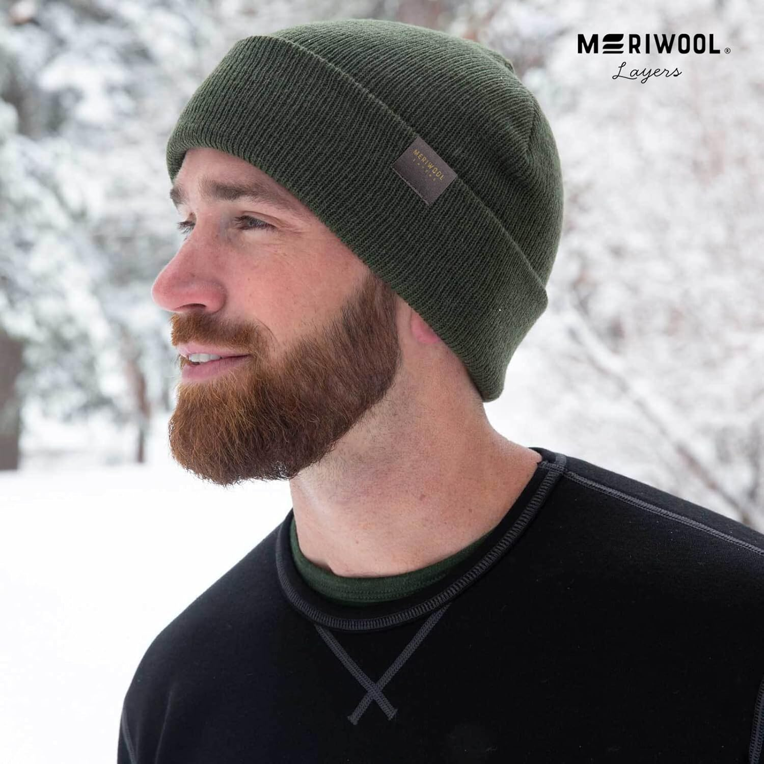 MERIWOOL Beanie for Men and Women - Merino Wool Blend Ribbed Knit Winter Hat image number 2