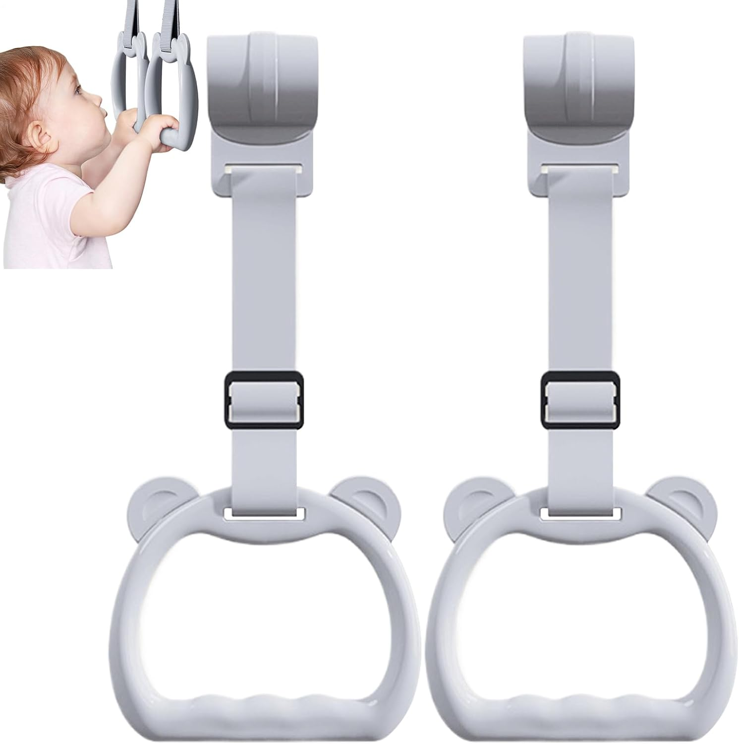 Crib Pull up Rings - Baby Crib Pull Rings,Toy Strap Handle Grip Cot Accessories for Boys Exercise Walking Practice Yard Play