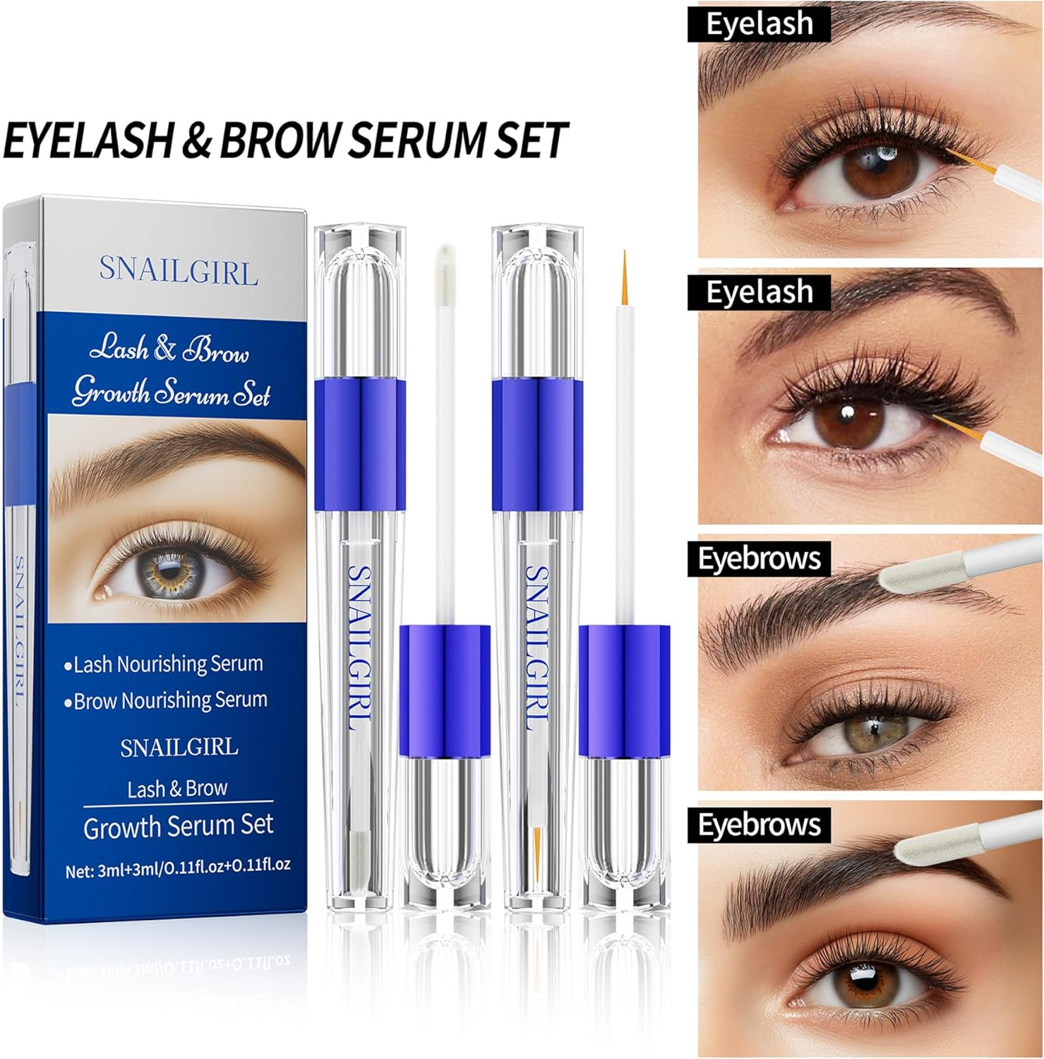 Eyelash and Eyebrow Growth Serum Set &ndash; Nourishing Lash & Brow Enhancer for Thicker, Fuller, Healthier Looking Lashes and Brows &ndash; Hydrating & Strengthening Formula image number 6