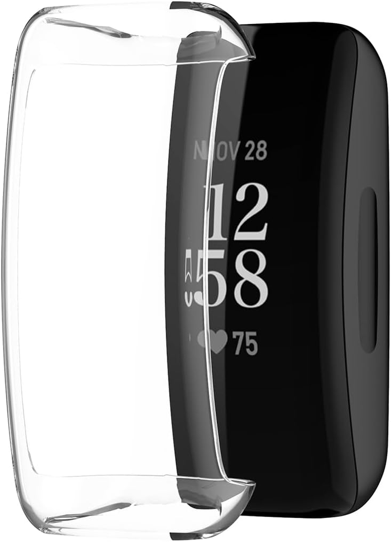 HOMTERN 3 Pack Compatible with Fitbit Inspire 3 Case and Inspire 2 Case, Soft TPU Protective Case, Lightweight, Drop-Proof, Scratch-Resistant, Flexible Screen, Fully Covered, 3 Pack, Transparent image number 1