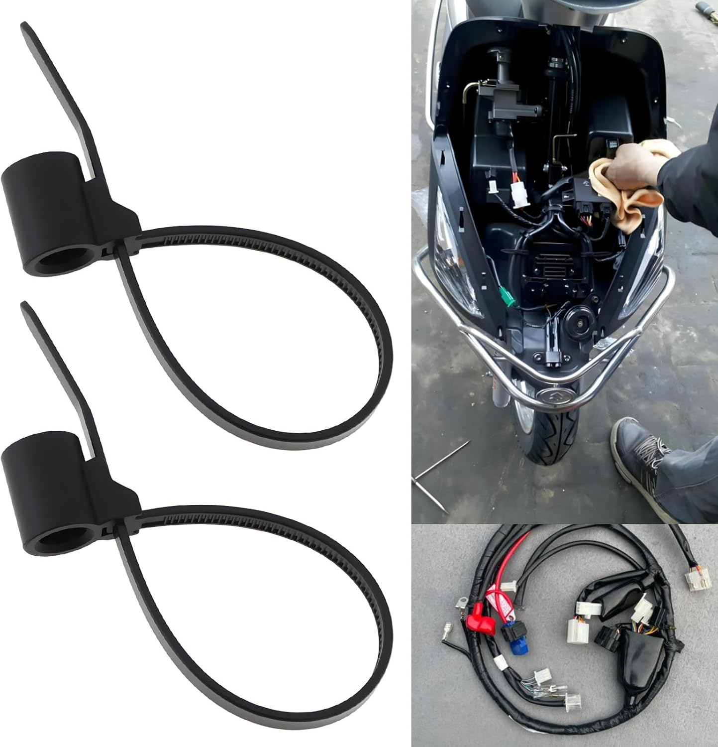 LT Easiyl 20Pcs 5X160Mm Motorcycle Wire Zip Cable Ties 5Mm Hole Motorcycles Scooters image number 4