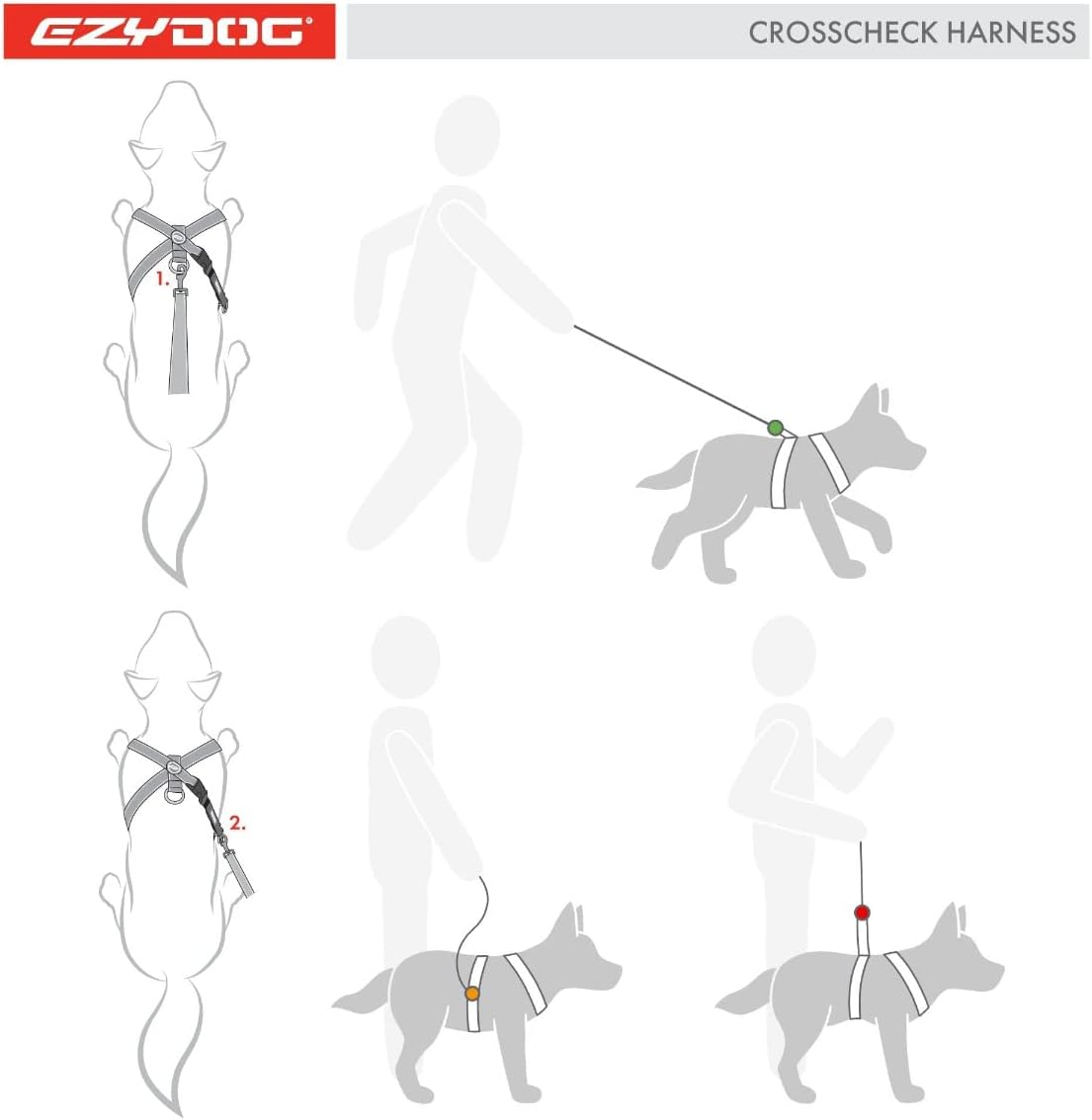 Ezydog Crosscheck Harness - Dog Training Harness - No Pull Harnesses for Dogs - Escape Proof, Reflective, Comfortable, Easy to Fit (L, Red) image number 6