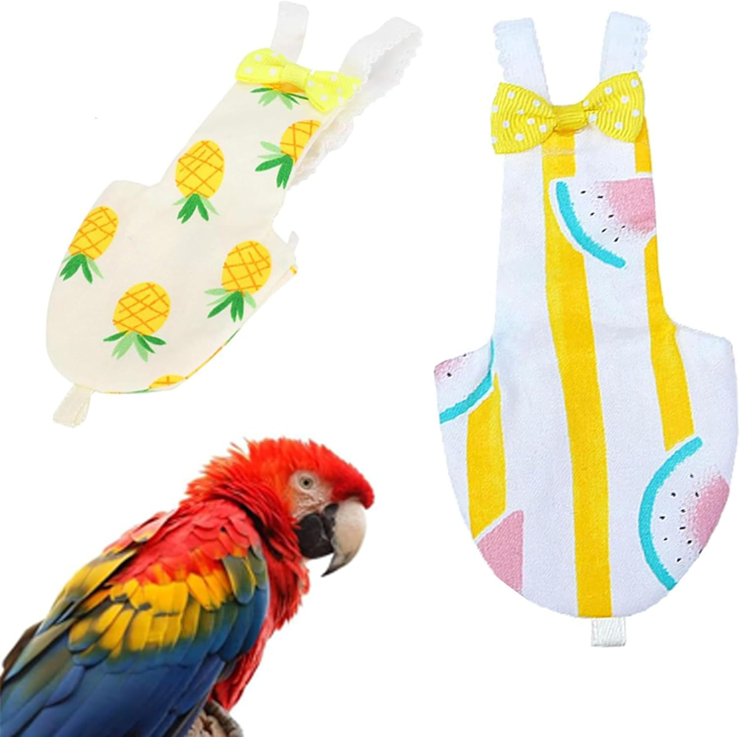 2 Pieces of Pet Bird Flight Suit Diaper,Bird Diaper,Seat Belt Elastic Bird Diaper,Reusable Cotton Elastic Shoulder Strap,Diaper Flight Kit Lining for Bird Protection (M)