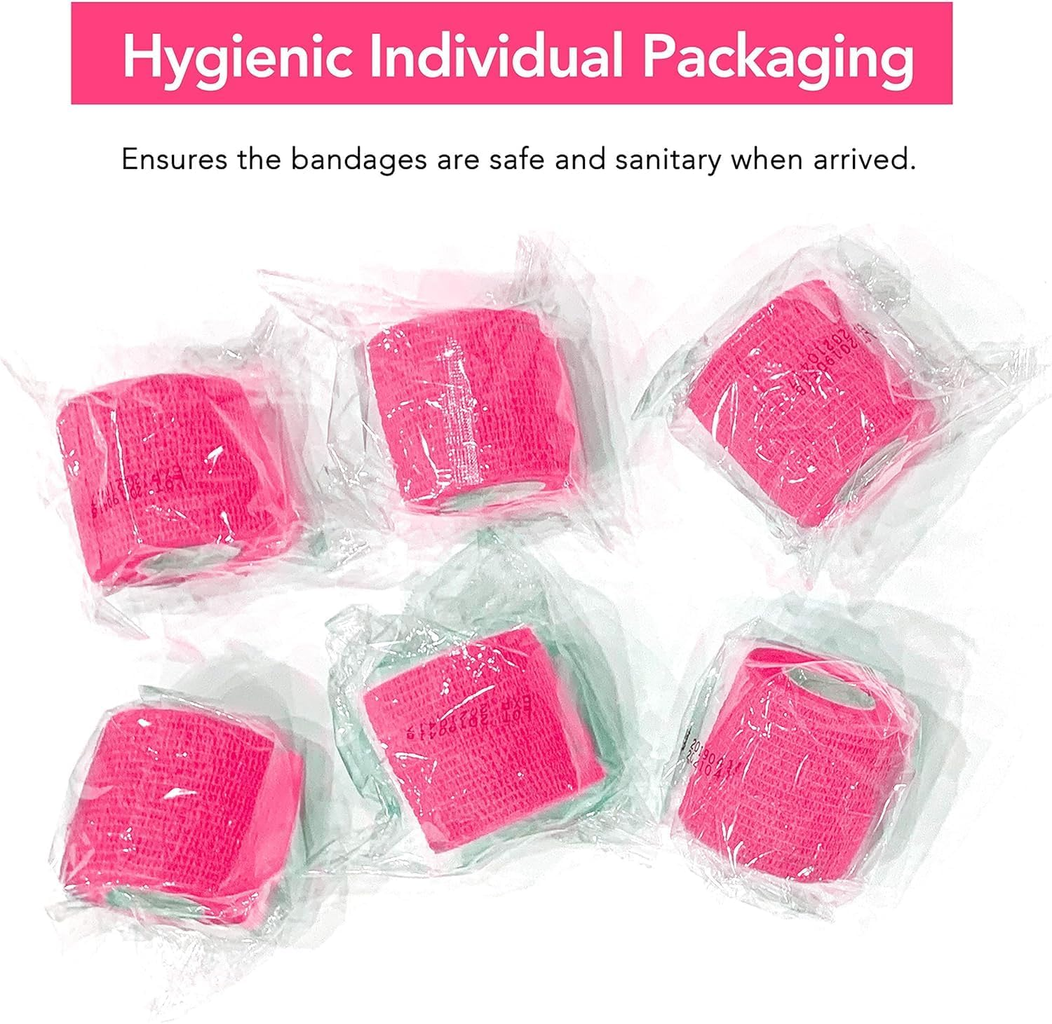 Risen Cohesive Bandage, 2" X 5 Yards, 6 Rolls, Self Adherent, Breathable, Ideal for Ankle Sprains, Sports, Human, Animal - Red image number 5