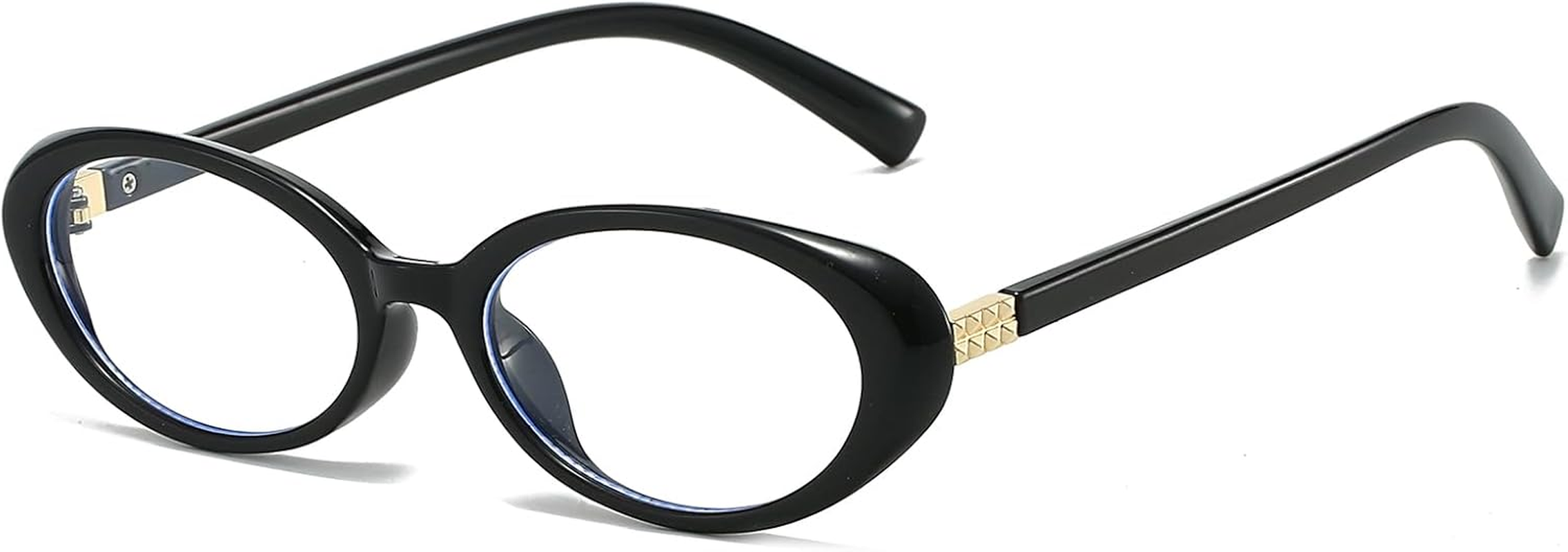 LJCZKA Oval Blue Light Glasses for Women Oval Computer Glasses anti Eyestrain Headache Trendy Y2K Shades for Reading Texting Gaming