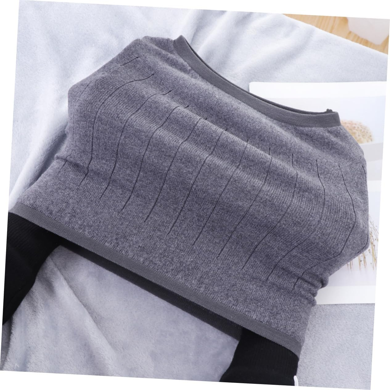 Grey Small Wool Waist Belt Warm Waist Support Abdominal Wrap Stretchy Waistband for Women image number 2