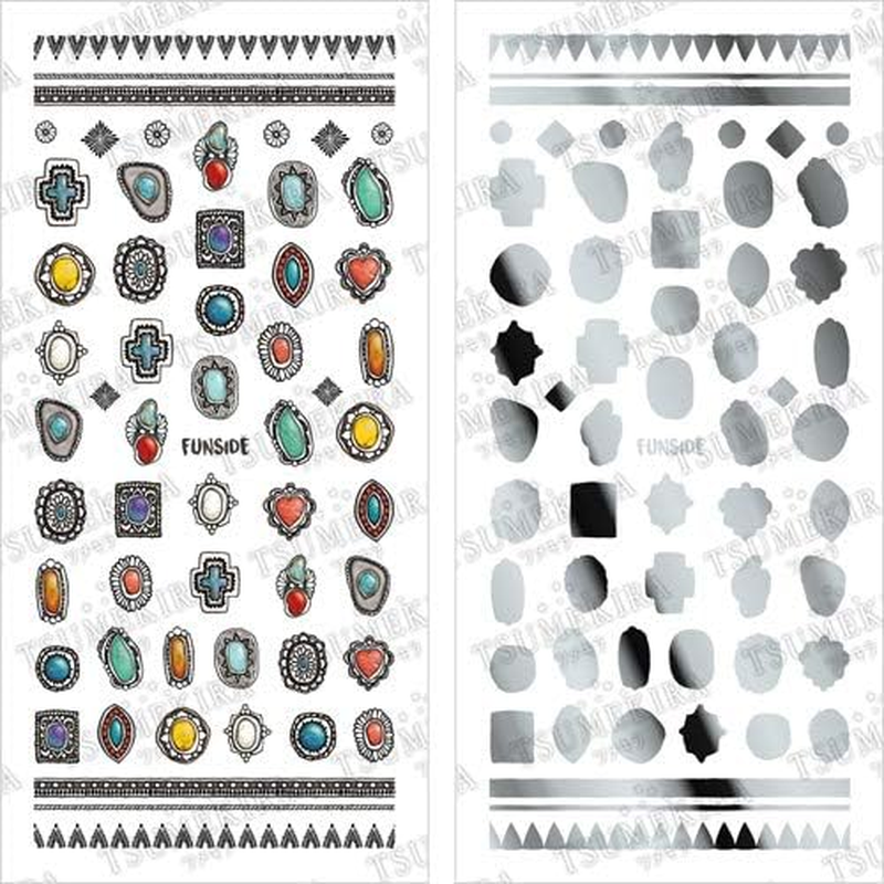 TSUMEKIRA SG-FNS-101 Nail Stickers, Produced by FUNSIDE Indian Jewelry, Multicolor, 1 Piece image number 4