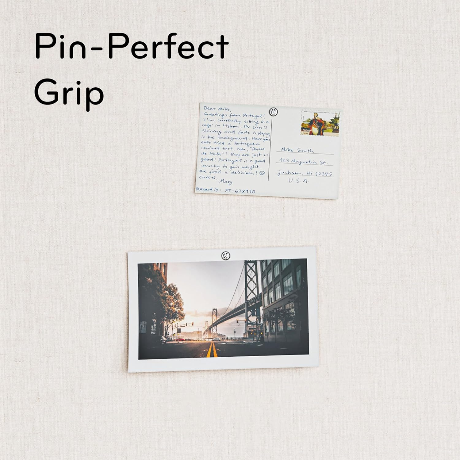 U Brands Linen Cork Bulletin Board with White Wood Frame, 17 X 23 Inch Size image number 2