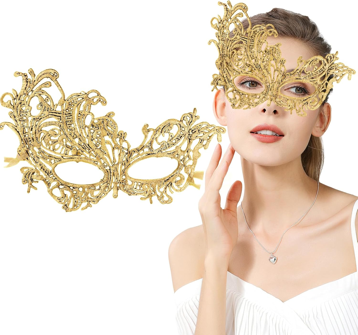 Exlinonline Lace Masquerade Mask Elastic,Fit for Adult,Soft Gentle Material,Specially for Costume,Thememed Party image number 6