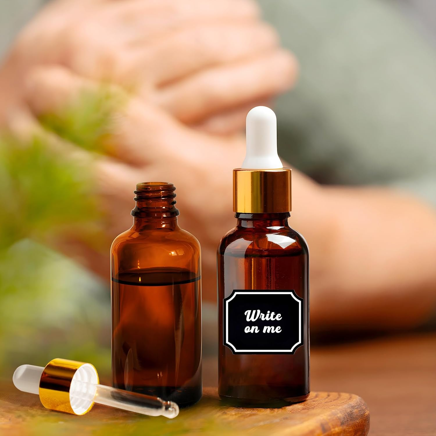 Fayrvind 6 Pack 30Ml Amber Glass Dropper Bottles, Small Travel Bottle with Pipette, Mini Boston Refill Cosmetic for Essential Oil, Liquid, Lab Dispenser, Serum, Aromatherapy, with 12 Labels and Pen image number 2