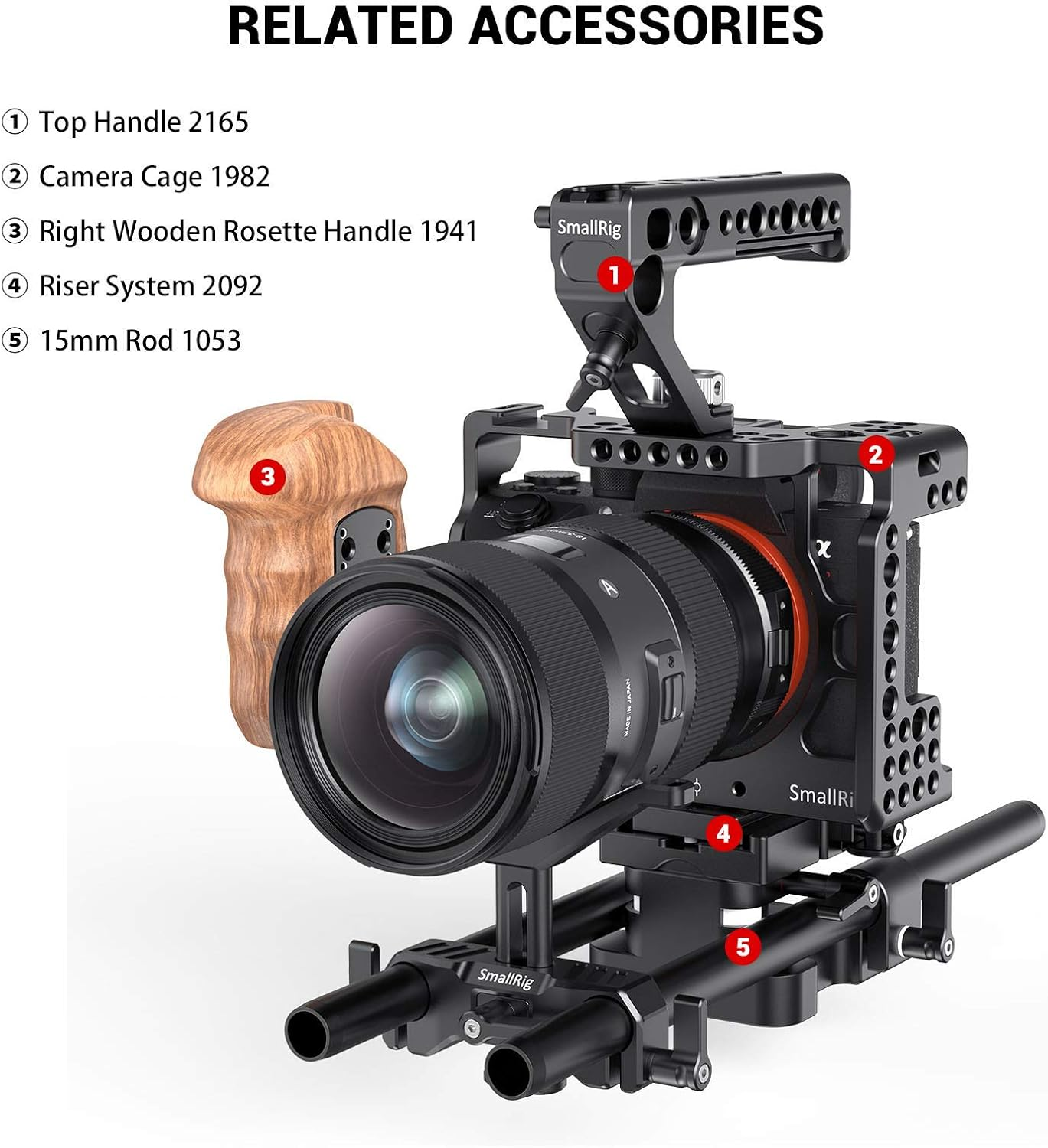 SMALLRIG 15Mm Long Lens Support Bracket Height Adjustable for DSLR Camera Shoulder Rig - BSL2680 image number 4