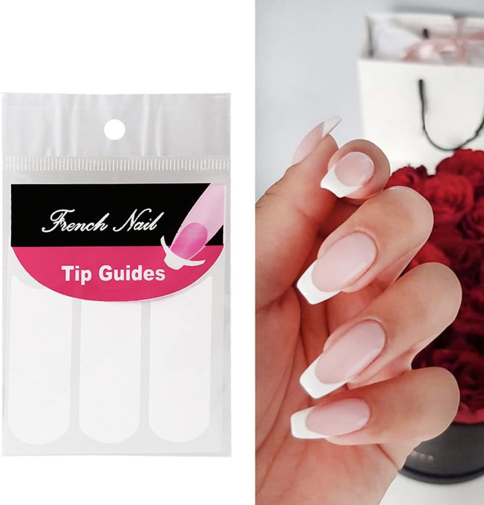 B 48PCS French Tip Nail Decoration Strip Sticker Stencil Guides Manicure Art DIY image number 1