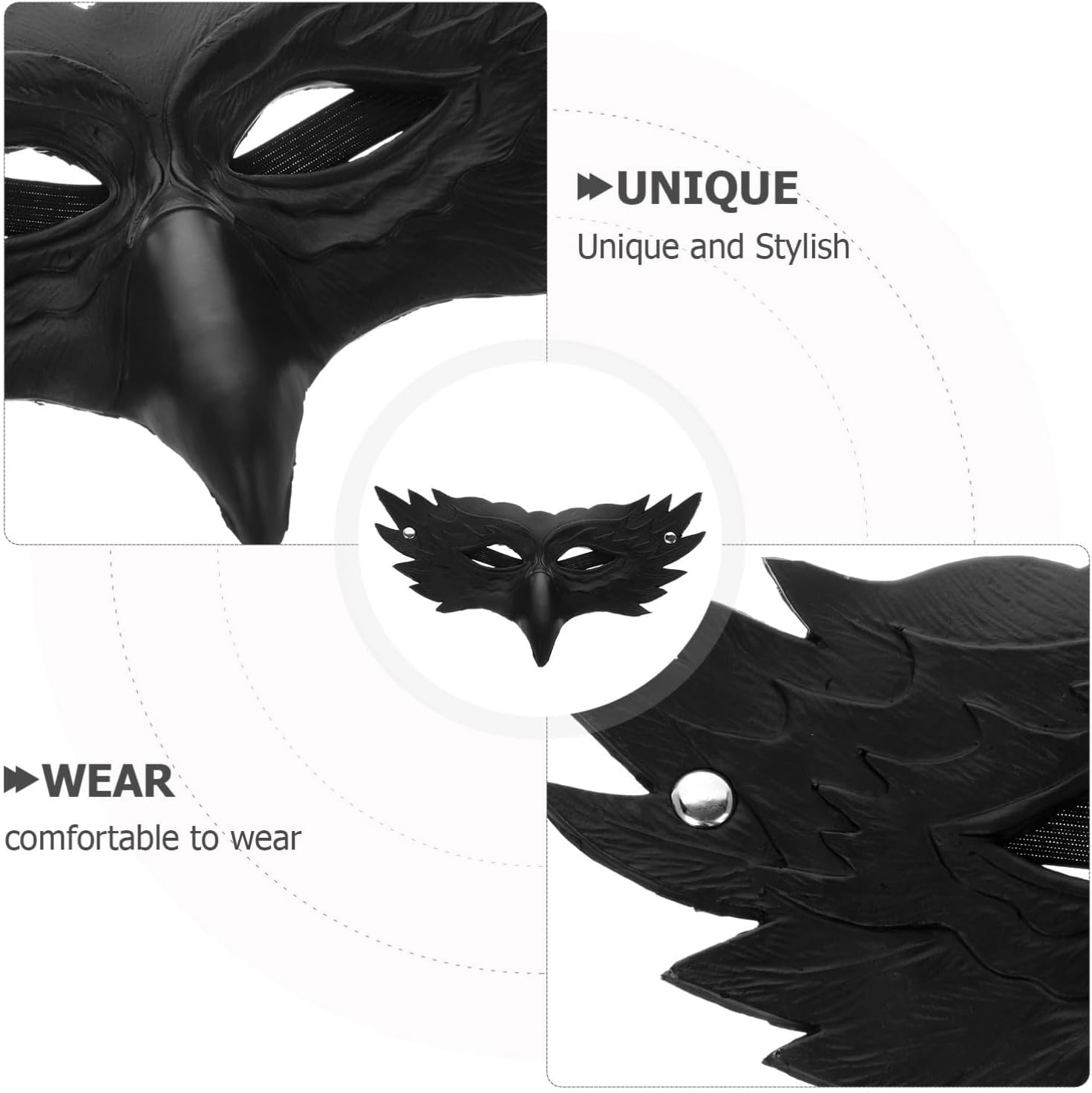 Eagle Mask for Masquerade Carnival and Cosplay Events Pu Lightweight and Comfortable Eagle-Shaped Decorative Mask Elastic Band for Parties and Themed Gatherings image number 3