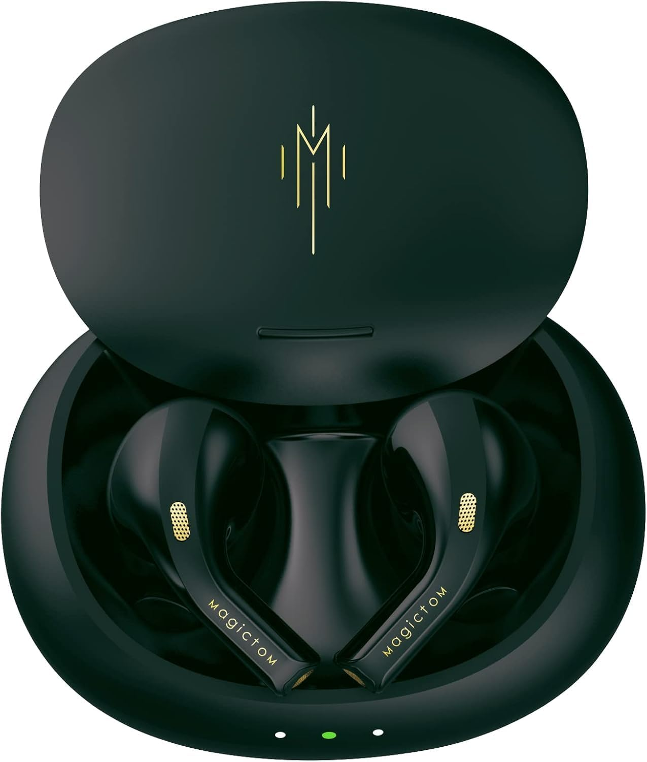 Half-In Ear Crystal Clear Stereo TWS Earphone Stable Signal ENC HD Calling True Wireless Earphone Low Power Consumption IP54 Waterproof TWS Earbud Exclusive Patented, 20Hrs Playtime (Blackgreen) image number 3