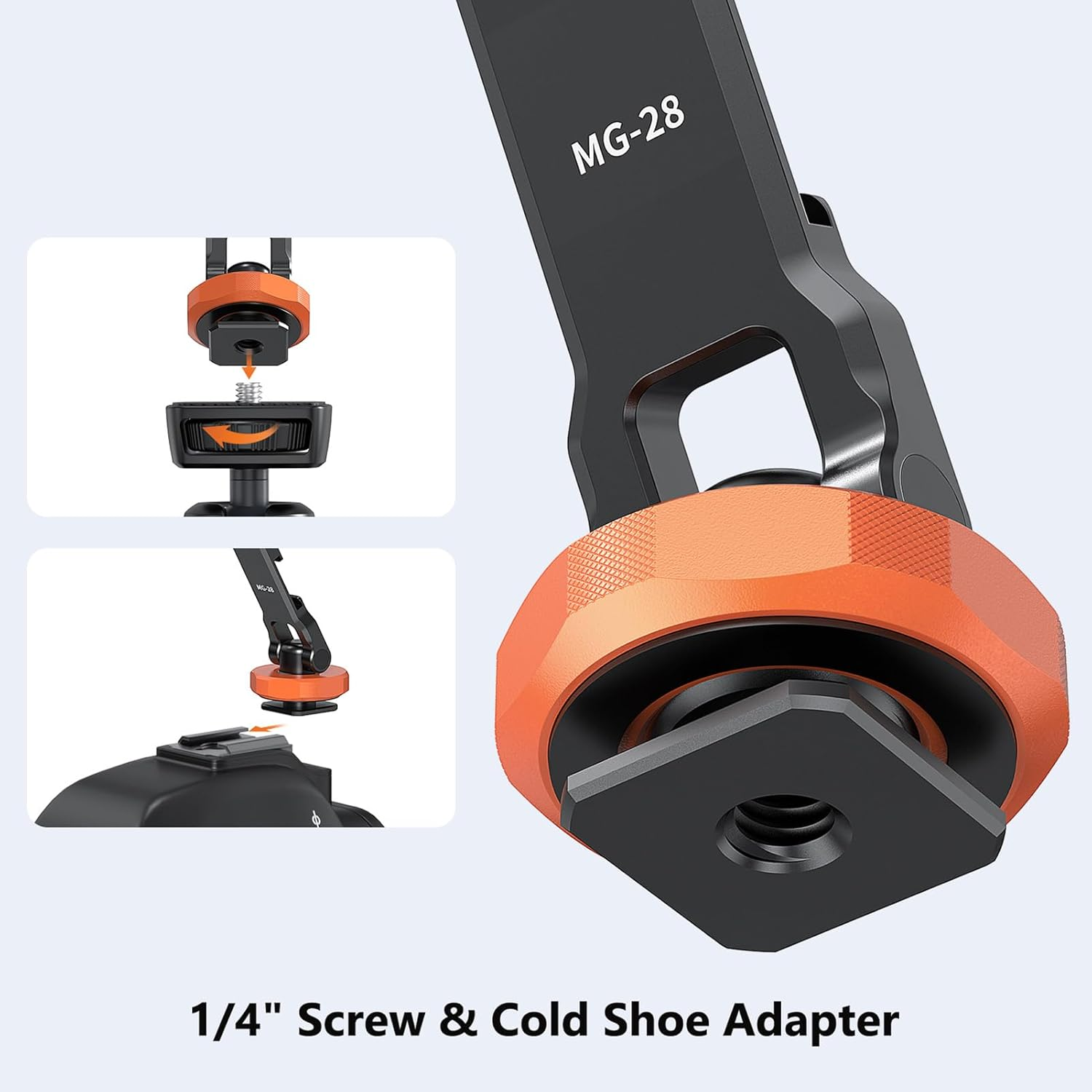 Wisoqu Magnetic Phone Tripod Mount Adapter with 1/4 Inch Screw Hole and Cold Shoe, Foldable Phone Tripod Holder for 12-16 Series Smartphones image number 1