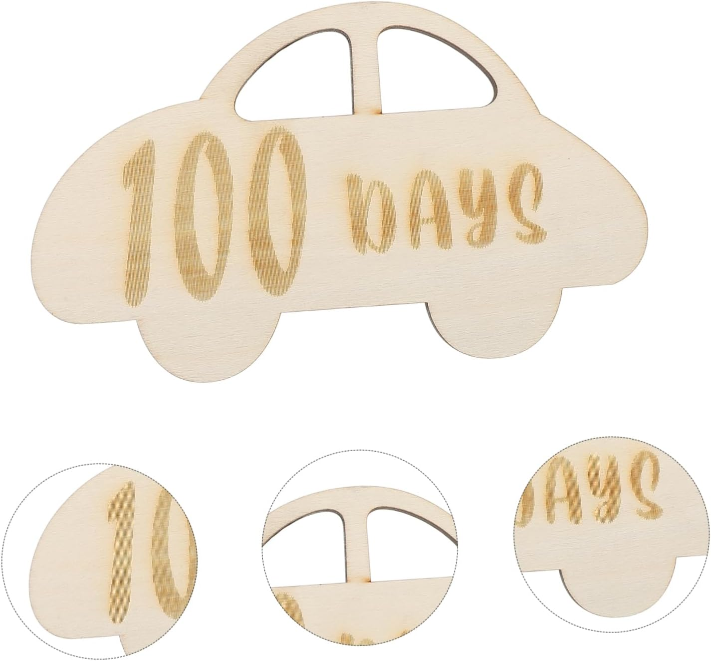 SHINEOFI Wooden Milestone Card Days Newborn Growth Marker Natural Wood Material Decorative Photo Prop for Development Celebration