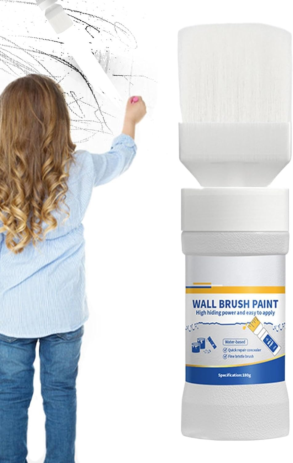 Wall Repair Paste, Safe Wall Paint, Home Wall Repair Kit, White Ceiling Paint, Wall Touch-Up Paint, Wall Painting Paste, Stain Remover Wall Paint, Home Wall Repair Paste, Wall Paint with Brush, Ceilin image number 6