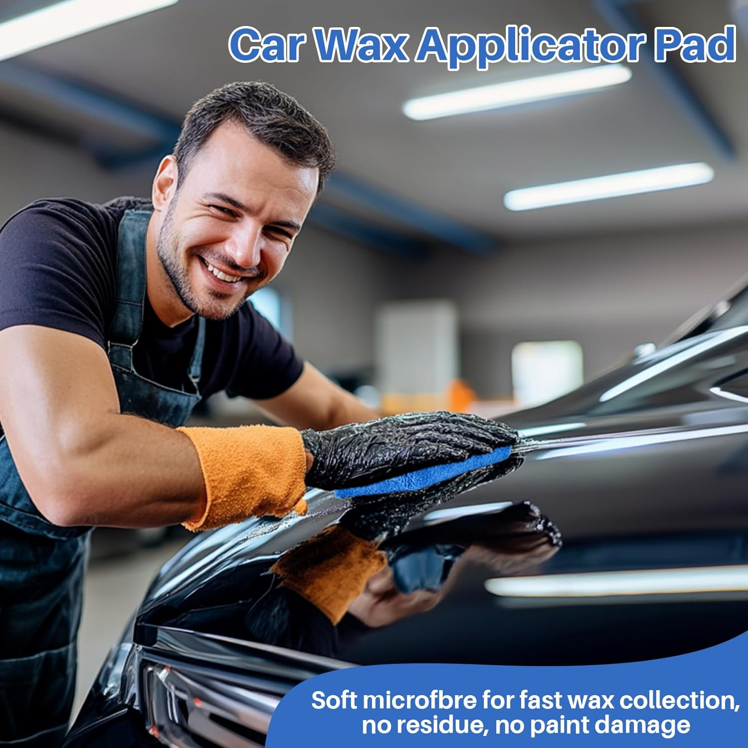 Sukh Microfiber Rectangle Sponge Detailing Pads - Microfiber Wax Foam Applicator Pads for Car Wax Applicator Pad 4.72X3.15 Inch 7 Pack-Blue image number 6