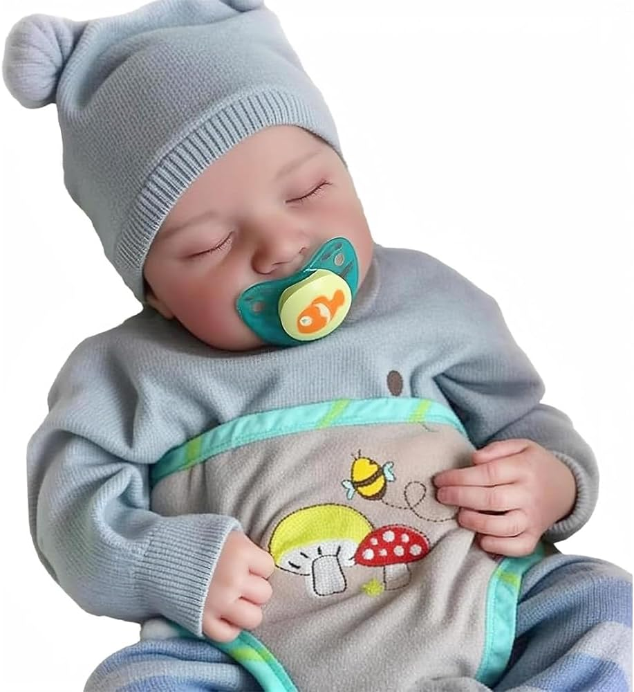 TKYFOYS Realistic Sleeping Baby Doll, 18 Inches Reborn Baby Dolls Boy Handmade Washable Reborn Babies Soft Vinyl Body, Reborn Baby Doll Looks like a Real Baby (Closed-Eyes Boy) image number 2
