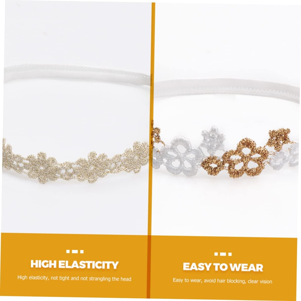 Hohopeti 6Pcs Lace Floral Headbands for Elastic Hair Bands Accessories Stylish Flower Design for Special Occasions Party Everyday Use image number 3