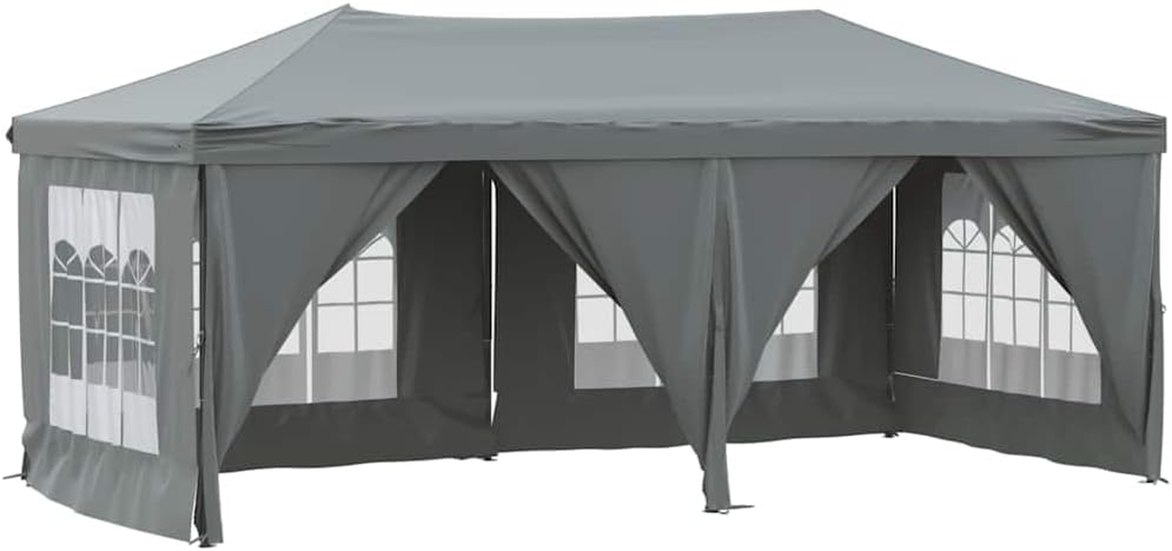 Vidaxl Folding Party Tent with Sidewalls Outdoor Garden Gazebo Pavilion Marquee Canopy Shelter Event Tent Camping Gazebo Anthracite 2X2 M
