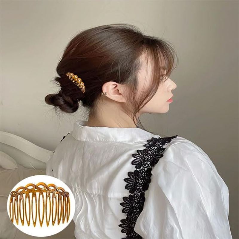 Limcryspp 12-Piece French Small Hair Comb, Plastic-Toothed Decorated Hair Clip for Women, Bridal Veil Accessory, Universal Style Comb for Thick and Thin Hair