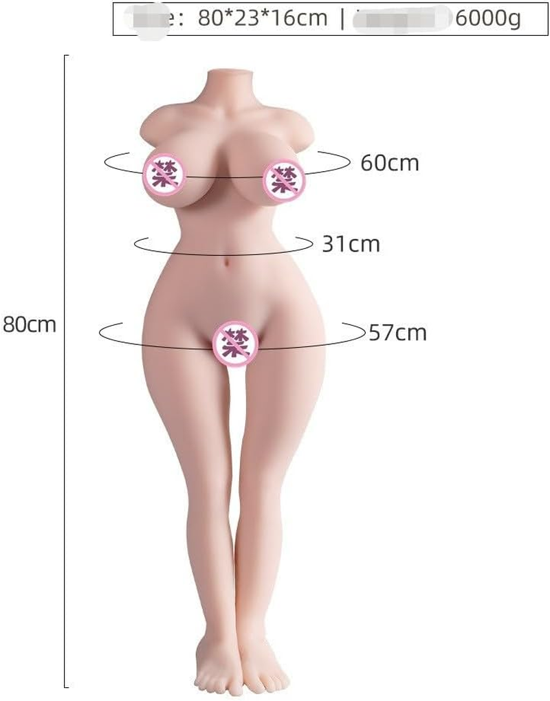 Yukaione Male Masturbator: Realistic 3-In-1 Torso Adult Toy with Breasts, Vagina & Anal Features - Life-Size 6Kg Silicone for Men (Pink) image number 1