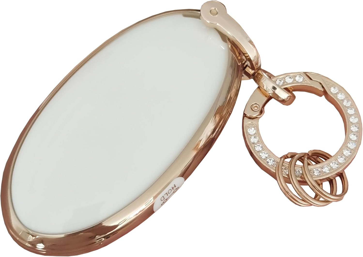 For Hyundai Key Fob Cover Key Fob Shell with Bling Keychain Fit for Hyundai Ioniq 6 Grandeur GN7 KONA 2023 2024 Smart Key (A-White-5B) image number 3