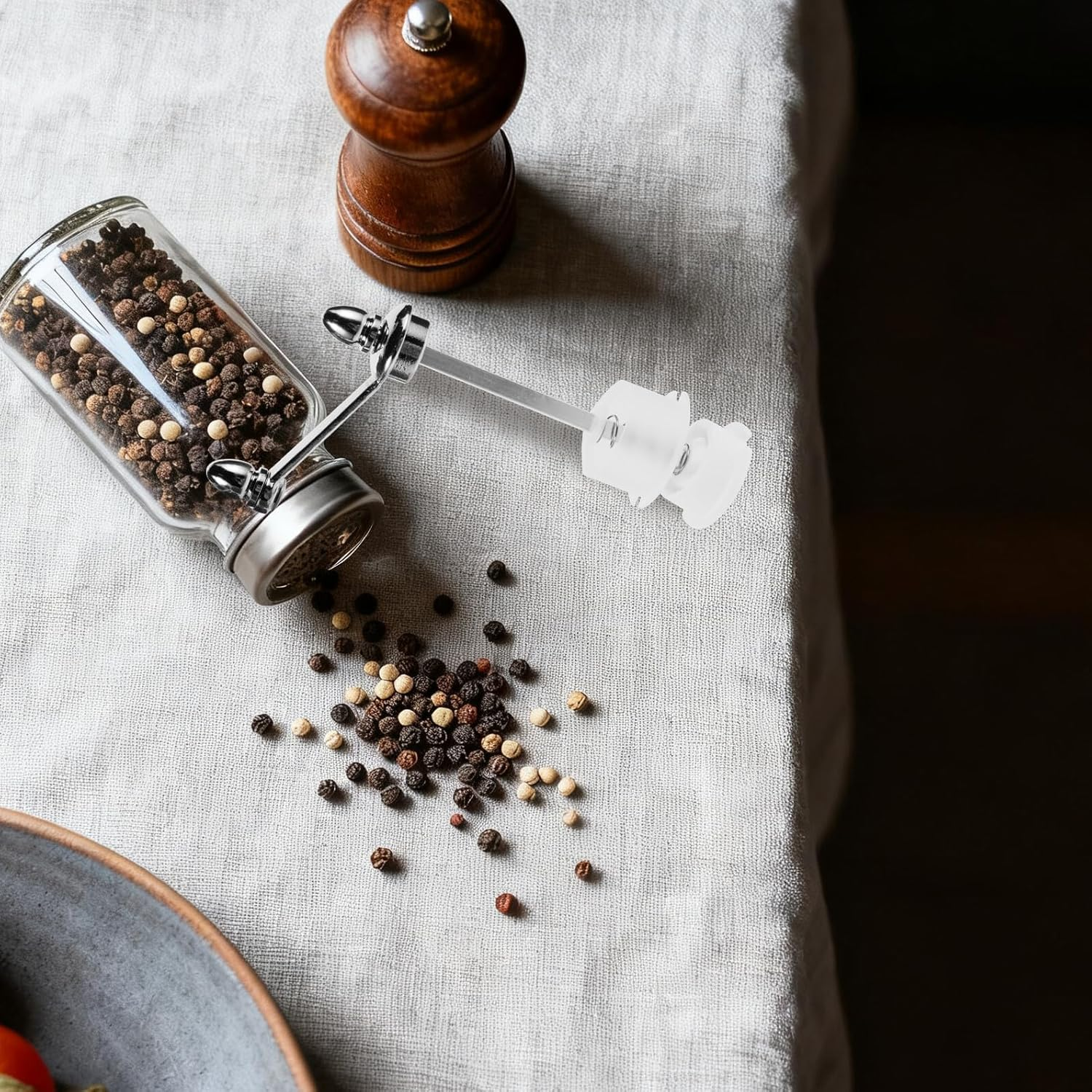 Ciieeo 2Pcs Zinc Alloy Pepper Mill Replacement Parts 105Mm Hand Crank Grinder Mechanism Kit Manual Salt and Pepper Grinder Core for DIY Kitchen Spice Tools image number 4