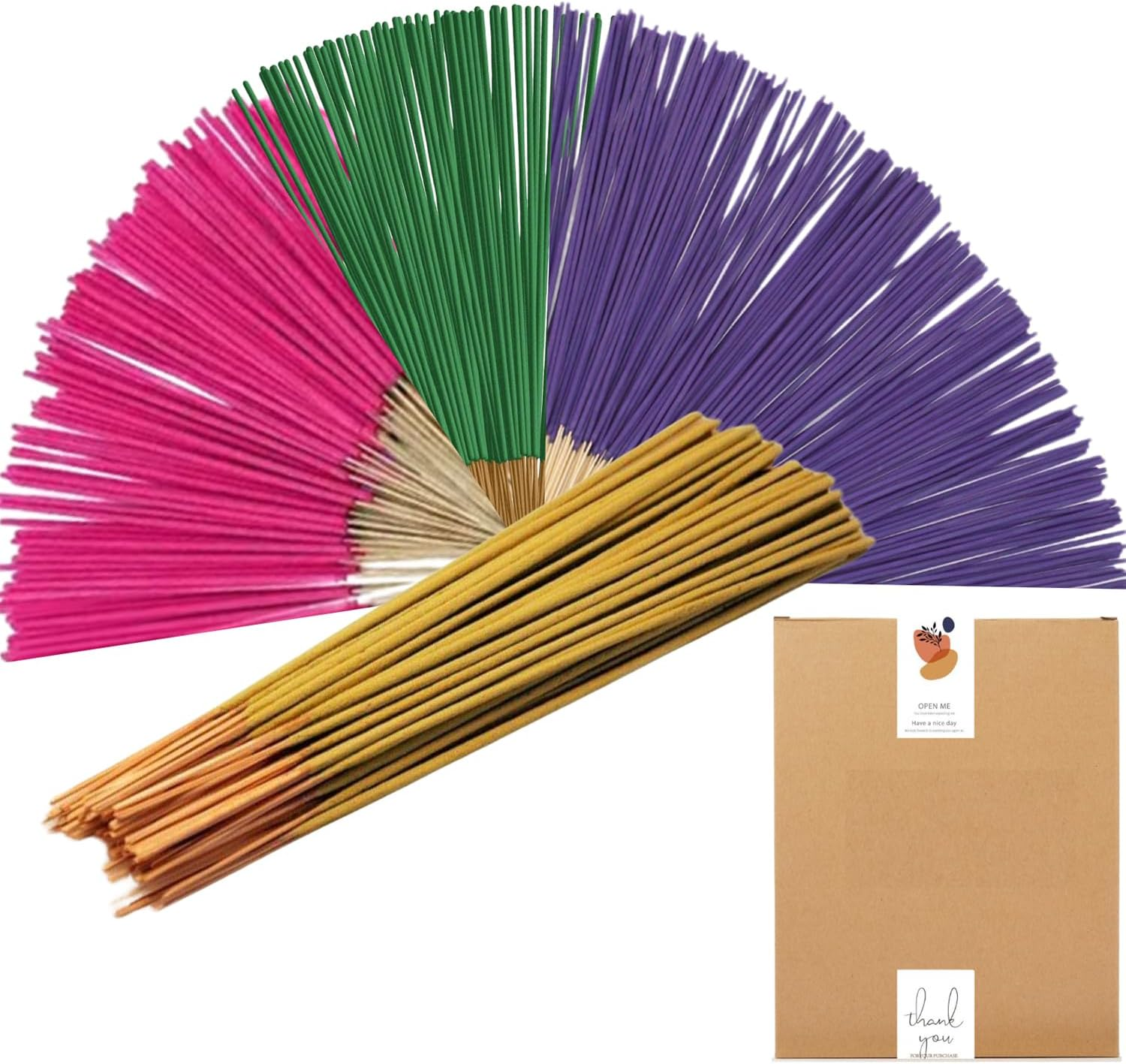 Vamotto 160 Pcs Incense Sticks, 100% Pure Organic Natural Hand Rolled Free from Chemicals-For Church,Aroma Therapy,Relaxation,Incense for Air Purifier, Mind & Spirit (Mixed) image number 3