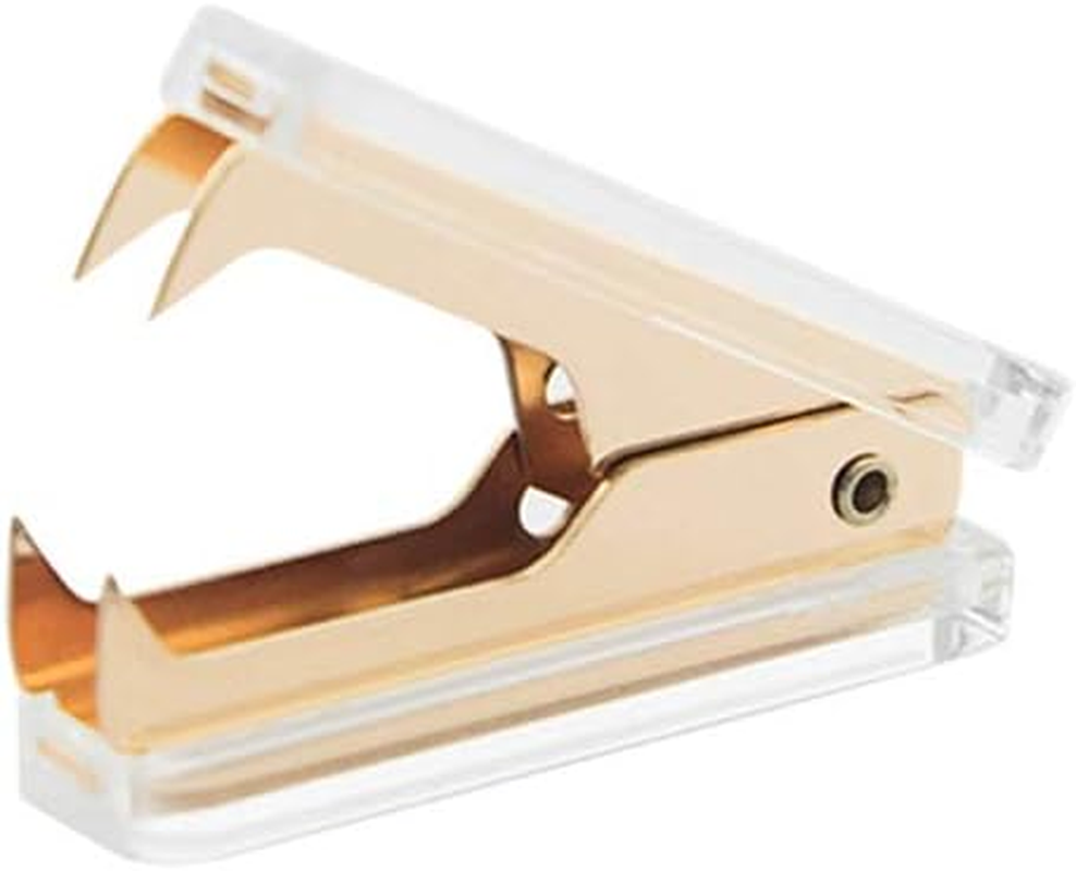 Multibey Clear Acrylic Desktop Set Self-Stick Note Holders & Staple Removers Tool Memo Pad Holder Dispenser Office School Supplies (Gold) - Gradient Black image number 7