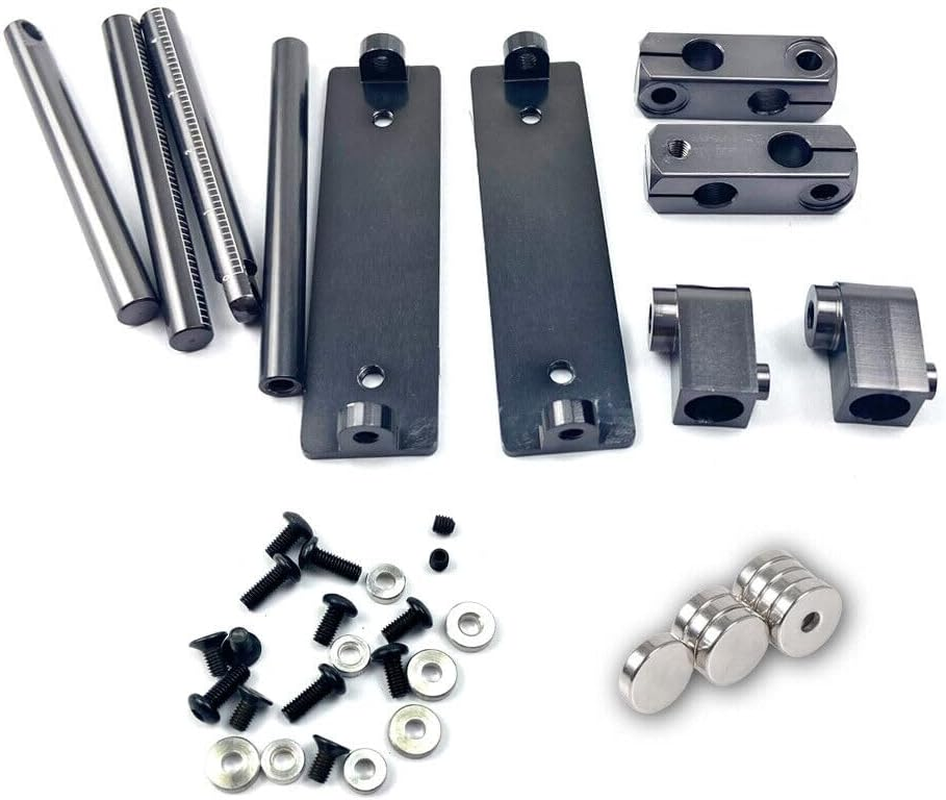 1 Set RC Car Magnetic Body Post Aluminum Alloy Body Shell Mount Column Kit with Scale for 1/10 RC Drift HSP 94123 94122 Tamiya 416 417 Sakura S XI CS (Black)