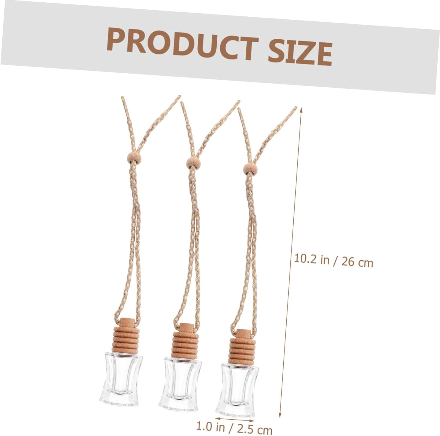 LIFKOME 6Pcs Aromatherapy Essential Oil Pendant Car Hanging Diffuser Bottles Empty Perfume Bottles Glass for Car Air Freshener image number 5