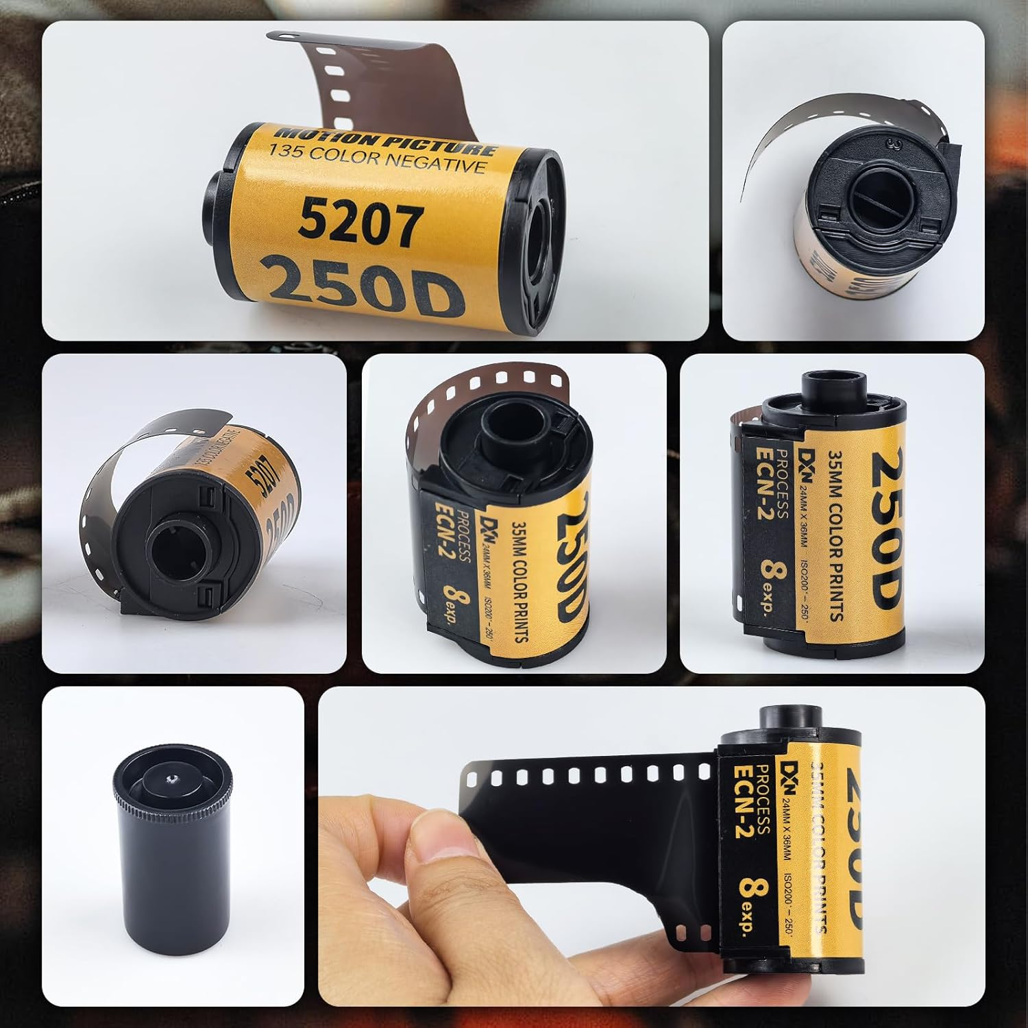 Color Print Film, 35Mm ECN 2 Process Colour Print Camera Film Roll 250D Color Negative Films for 135 Camera Photo Accessories (8 Sheet) image number 5