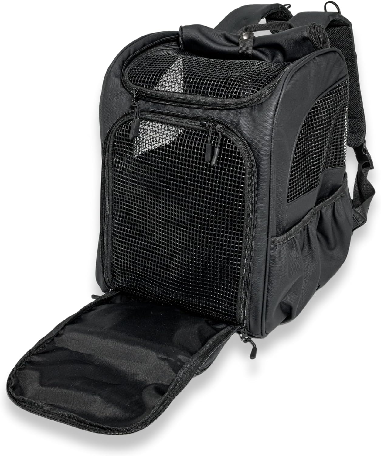 Pawbella Adventure Pet Backpack Carrier for Cats, Dogs &ndash; Expandable, Ventilated, Airline Approved, Comfortable & Waterproof Pet Carrier for Local Parks, Beach, Play Dates & Visiting Friends - Olive image number 4