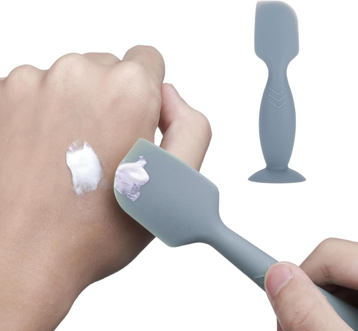 Baby Lotion Spatula- Diaper Cream Spatula, Skincare Spatula | Soft Silicone Diaper Spatul, Smooth Diaper Cream Spatula with Suction Cup Base, Reusable Skincare Applicator,3X2 Inches - Blue image number 6